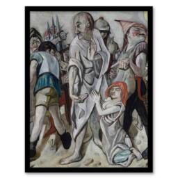 Artery8 Jesus Christ & the Sinner Max Beckmann Framed Wall Art Print in Grey - Size: A3 - thumbnail 1