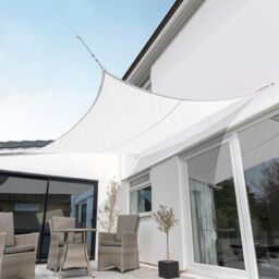 Primrose 6m x 4.2m Triangle Water Resistant Sun Shade 96.5% UV Block Free Rope in White - thumbnail 2