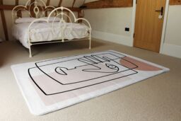 Benjamin Tate Design Line Drawing Of Face & Hand Designer Rug in Natural - Size: Large - thumbnail 3