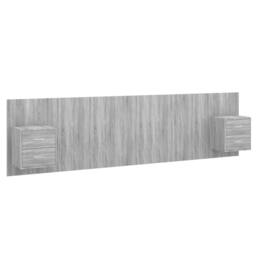 Berkfield Home Bed Headboard with Cabinets Grey Sonoma Engineered Wood