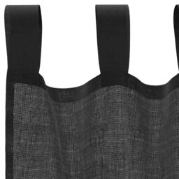 Berkfield Home Voile Curtains with Tab Top 2 pcs Black - thumbnail 5