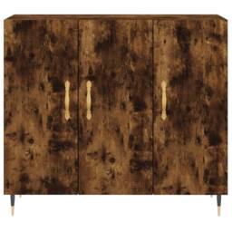 Berkfield Home Sideboard Smoked Oak 90x34x80 cm Engineered Wood in Brown - Size: 90 x 34 x 80 cm - thumbnail 6