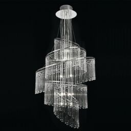Loops Ceiling Chandelier Pendant Light GLASS & CHROME 24x Bulb Feature Lamp Holder in Clear - thumbnail 3