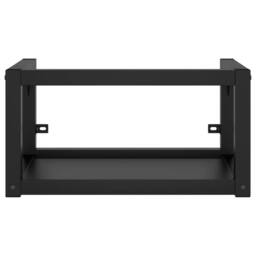 Berkfield Home Bathroom Washbasin Frame with Built-in Basin Black Iron - thumbnail 4