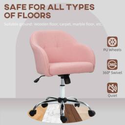 STILVORA Pink Fleece Office Chair with Adjustable Seat Height - thumbnail 7
