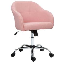 STILVORA Pink Fleece Office Chair with Adjustable Seat Height - thumbnail 4