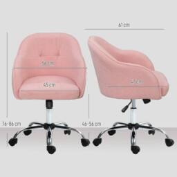 STILVORA Pink Fleece Office Chair with Adjustable Seat Height - thumbnail 3