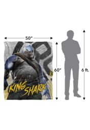 Suicide Squad LOGOVISION :Kill The Justice League, 152x127 cm King Shark Silk Touch Blanket in White - thumbnail 5