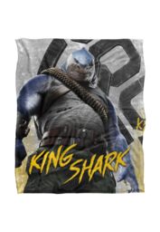 Suicide Squad LOGOVISION :Kill The Justice League, 152x127 cm King Shark Silk Touch Blanket in White