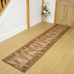 runrug Hallway Carpet Runner Rug - Soft & Comfy, Non-Slip, 8mm - 'Sardis' in Dark Brown - Size: 100 cm x 210 cm - thumbnail 3