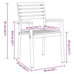 Berkfield Home Garden Chairs 4 pcs Grey Solid Wood Acacia & Steel - thumbnail 9