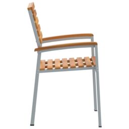 Berkfield Home Garden Chairs 4 pcs Grey Solid Wood Acacia & Steel - thumbnail 6