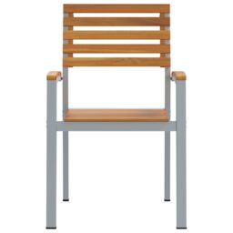 Berkfield Home Garden Chairs 4 pcs Grey Solid Wood Acacia & Steel - thumbnail 5