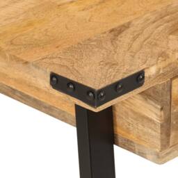 Berkfield Home Desk with Drawers 105x55x70 cm Solid Wood Mango & Iron in Brown - Size: 105 x 55 x 70 cm - thumbnail 5