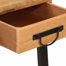 Berkfield Home Desk with Drawers 105x55x70 cm Solid Wood Mango & Iron in Brown - Size: 105 x 55 x 70 cm - thumbnail 6