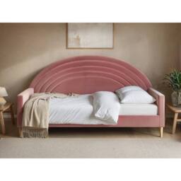 Flair Noa Rainbow Fabric Day Bed in Pink - Size: Single