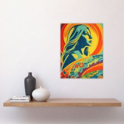 "Artery8 Wall Art Print Surfer Aesthetic Sunset Surfing Floral Surf Board Vibrant Bold Bright Colourful Painting Poster - Size: W24"" x H32""" - thumbnail 4