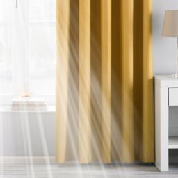 Essentials Twilight Thermal Blackout Eyelet Curtains in Yellow - Size: 168 cm width x 137 cm drop - thumbnail 3