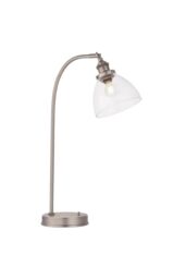 Netlighting Hansen Task Table Lamp Brushed Silver Paint Clear Glass - thumbnail 1
