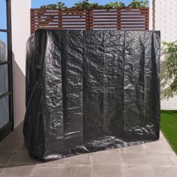 OHS Garden Swing Bench Cover Outdoor Plastic with Drawstring Heavy Duty in Black - thumbnail 1