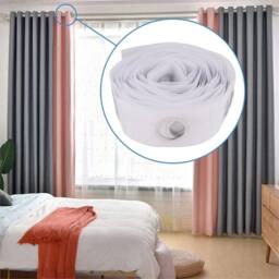 Nordara 10m Curtain Heading Tape 80 Eyelet Rings for Blinds in White - thumbnail 1