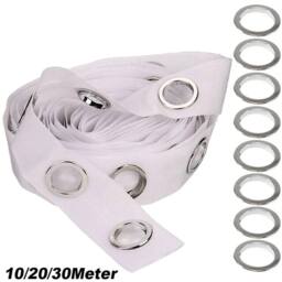 Nordara 10m Curtain Heading Tape 80 Eyelet Rings for Blinds in White - thumbnail 2