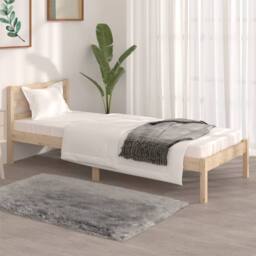 Berkfield Home Bed Frame Solid Wood Pine 75x190 cm Small Single in Brown - thumbnail 2