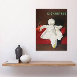 "Artery8 JOB Advert Relaxing Man Vintage Wall Art Print Cappiello in Red - Size: W12"" x H16""" - thumbnail 4