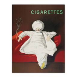 "Artery8 JOB Advert Relaxing Man Vintage Wall Art Print Cappiello in Red - Size: W12"" x H16""" - thumbnail 1