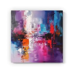 "Warren Reed - Designer Vibrant Metropolis: A Palette Of Emotions Canvas - Size: W16"" x H16""" - thumbnail 2
