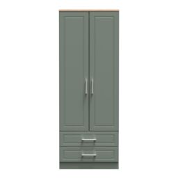 Ready Assembled 2 U Norfolk 2 Door 2 Drawer Wardrobe (Ready Assembled) in Pale Green - thumbnail 1