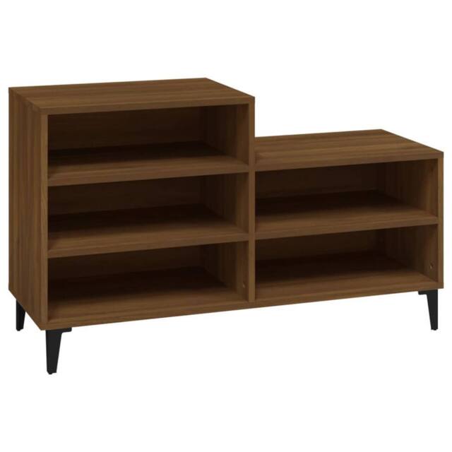 Berkfield Home Shoe Cabinet Brown Oak 102x36x60 cm Engineered Wood - Size: 102 x 36 x 60 cm - image 1