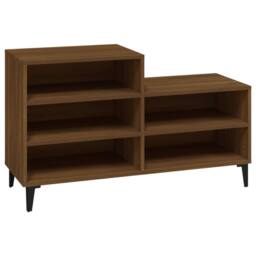Berkfield Home Shoe Cabinet Brown Oak 102x36x60 cm Engineered Wood - Size: 102 x 36 x 60 cm - thumbnail 1