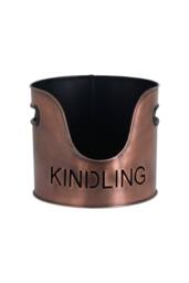 KDMD Copper Finish Log, Kindling & Matchstick Holder Set for Winter in Bronze - thumbnail 3
