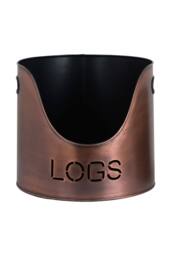 KDMD Copper Finish Log, Kindling & Matchstick Holder Set for Winter in Bronze - thumbnail 2