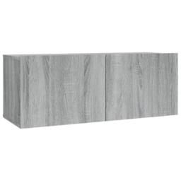 Berkfield Home 2 Piece TV Cabinet Set Grey Sonoma Engineered Wood - thumbnail 5