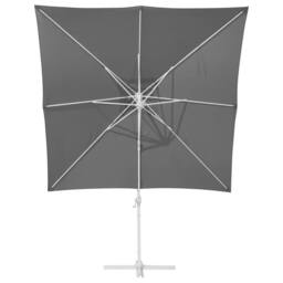 Wyld and Coco 235cm Cantilever Parasol - Grey Canopy White Steel Pole - thumbnail 4