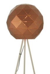 Orsina Metallic Silver Finish Floor Lamp, Gold Inner Shade With Geometric Steel Design, Tripod Standing Lamp in Brown - thumbnail 5