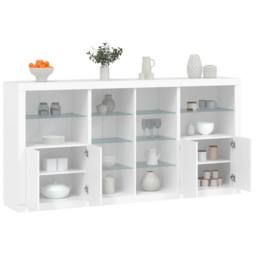 Berkfield Home Sideboard with LED Lights White 202x37x100 cm - Size: 202 x 37 x 100 cm - thumbnail 2
