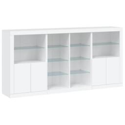 Berkfield Home Sideboard with LED Lights White 202x37x100 cm - Size: 202 x 37 x 100 cm - thumbnail 3