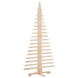Berkfield Home Wooden Christmas Tree for Decoration 150 cm Solid Wood Pine in Light Tan - thumbnail 5