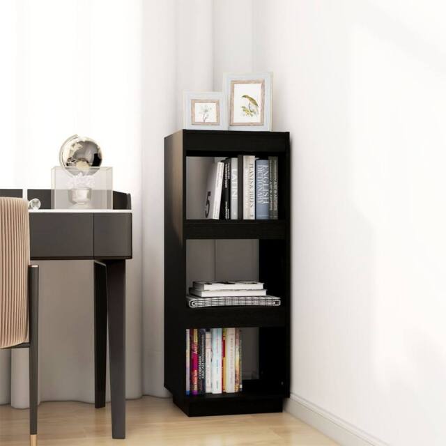 Berkfield Home Beautiful Book Cabinet/Room Divider Black 40x35x103 cm Solid Pinewood - Size: 40 x 35 x 103 cm - image 1