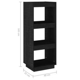 Berkfield Home Beautiful Book Cabinet/Room Divider Black 40x35x103 cm Solid Pinewood - Size: 40 x 35 x 103 cm - thumbnail 8