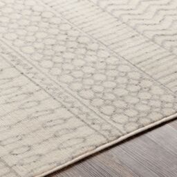 Livabliss Pisa-Geometric Grey Off-White Charcoal Living Dining Bedroom Rug in Light Grey - Size: 150 cm x 210 cm - thumbnail 3