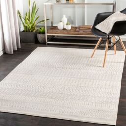 Livabliss Pisa-Geometric Grey Off-White Charcoal Living Dining Bedroom Rug in Light Grey - Size: 150 cm x 210 cm - thumbnail 8