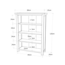 Cabinet Bits Bookcase 120x90x25cm in Light Brown - Size: 120 x 90 x 25 cm - thumbnail 6