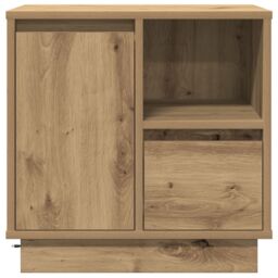 Berkfield Home Bedside Cabinet with LED Artisan Oak 50x34, 5x50 cm in Brown - thumbnail 4