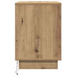 Berkfield Home Bedside Cabinet with LED Artisan Oak 50x34, 5x50 cm in Brown - thumbnail 5
