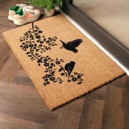 Artsy Mats Birds On A Tree Doormat (90 x 60cm) in Brown - Size: 90 cm x 60 cm - thumbnail 2