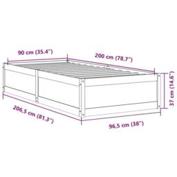 Berkfield Home Bed Frame without Mattress Wax Brown 90x200 cm Solid Wood Pine - thumbnail 9